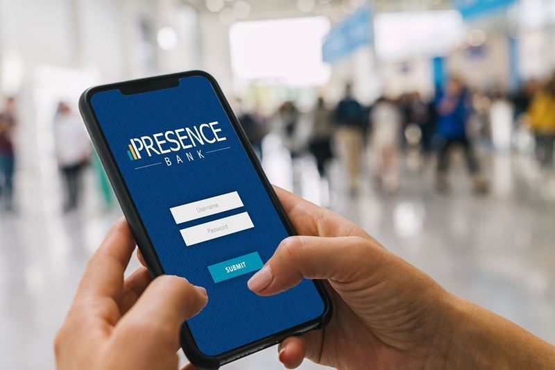 Close up Photo of Presence Banking App on a Smart Phone